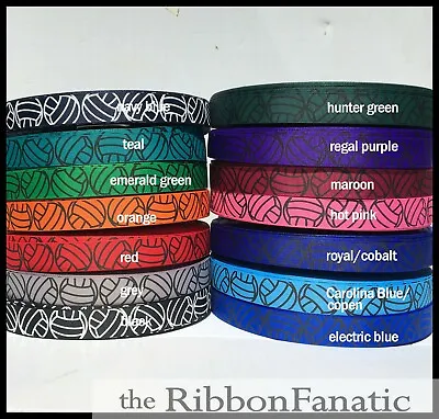 3yds 7/8  Volleyball 14 Ribbon Colors Grosgrain Ribbon • $3.45