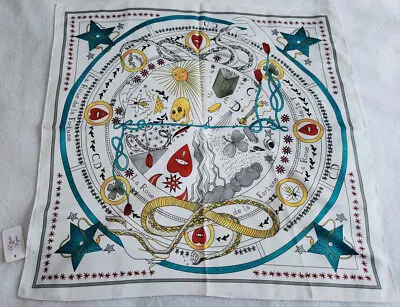 £8.99 • Buy Tarot Card Square Silk Scarf,de La Fourtune La Roue,Wheel Of Fortune, 60cmx60cm