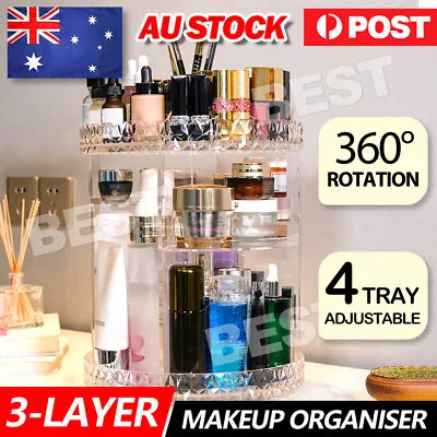 $18.95 • Buy 360° Rotating Makeup Organiser Storage Cosmetics Holder Display Stand AU Seller