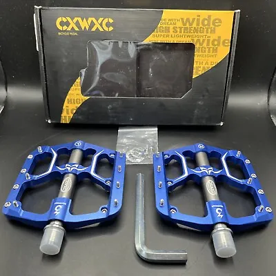 CXWXC CX-V15 Road / Mountain Bike Blue Pedals Aluminum Alloy Bicycle Pedals PAIR • $22.46