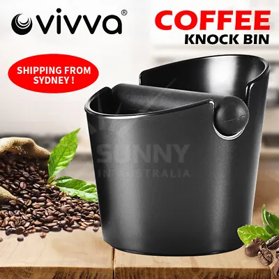 $14.57 • Buy Coffee Waste Container Espresso Grinds Knock Box Tamper Tube Bin Bucket Brush
