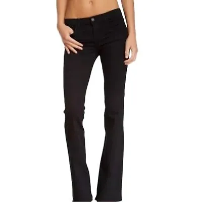 J Brand Women's Slim Straight Boot Mid Rise Jeans In Hewson Black Size 31 EUC • $50.99