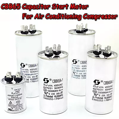 450VAC CBB65 Air Conditioning/Compressor Start Run Capacitors 50/60Hz 5uF-100uF • $26.67