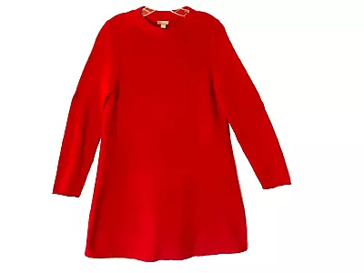 J. Jill Women's Red Long Sleeve Round Neck Sweater Dress - Medium Size~ Used. • $22