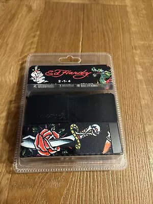 NWT Ed Hardy Men's Adjustable Canvas Belt Set 2 Reversible Webbings 1 Buckle • $16.99