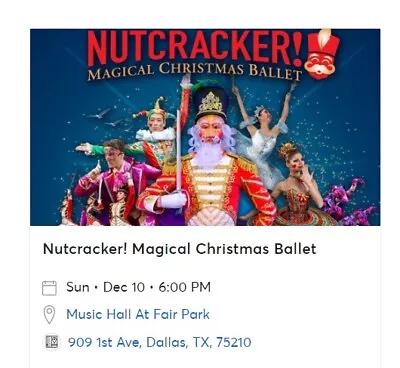 Nutcracker Magical Christmas Ballet Tickets  • $50