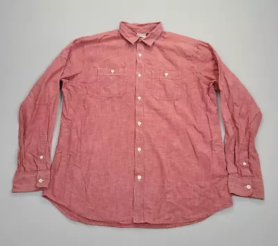 Old Navy Shirt Adult Extra Large Red Button Up Casual Slim Fit Stylish Mens • $22.49