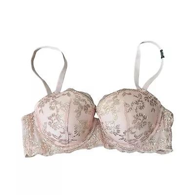 Victoria's Secret Pink Gold Lace Dream Angels Lightly Lined Demi Bra NWOT Sz 36C • $21.95