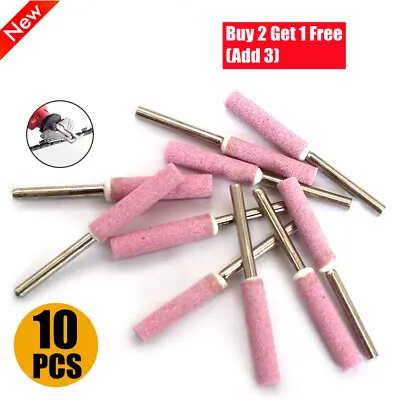 10Pcs Set 4.8mm Chainsaw Sharpener Grinding Stone File Chain Saw Sharpening Tool • £3.56