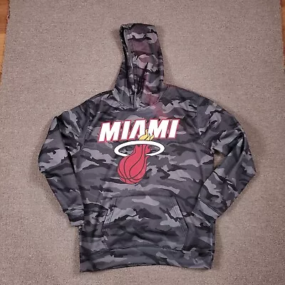 Miami Heat Hoodie Mens Red Large Black Camouflage Champion Basketball Sweatshirt • $27