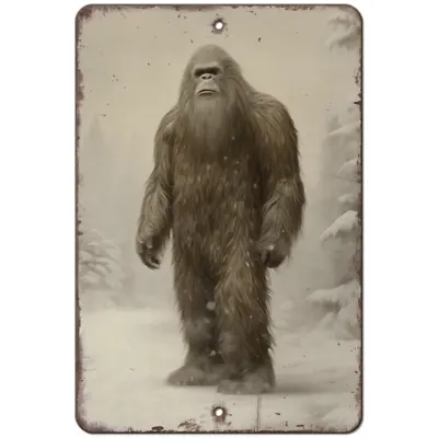 Bigfoot Aluminum Metal Sign Sasquatch Art Yeti Paranormal Wildlife Wall Decor • $21.59