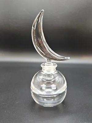 Clear Vintage 1948 Viking ? Crystal Perfume Scent Bottle And Moon Stopper • $74.99