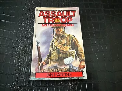 1983 ASSAULT TROPP #1 BLOOD BEACH Paperback Book IAN HARDING (UNREAD) • $15