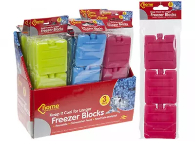 3x MIni Freezer Ice Blocks Travel Cooler Bag Box Reusable Picnic Lunch Camping • £2.99