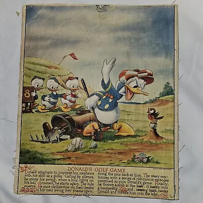 1942 Jan Canvas Art Morrell Morrell's Walt Disney Calendar 8” X 10 3 Little Pigs • $10