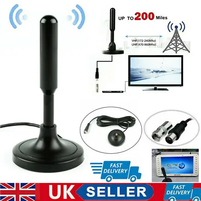£8.78 • Buy Portable TV Digital HD Freeview Aerial Ariel DAB/FM Indoor Outdoor Car House UK