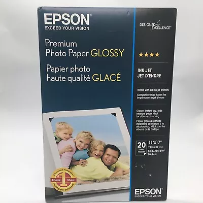 Epson Premium Photo Paper Glossy (11X17 Inches 20 Sheets) (S041290)white • $28.99