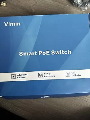 VIMIN 8 Port Fast Ethernet Poe+ Switch With 2 Gigabit Uplink Ports 6 Port 10/100 • $38