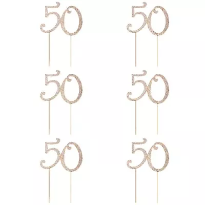 6x Cake Decoration For 50th Birthday 50th Anniversary Decor Cake Decorations • £30.49