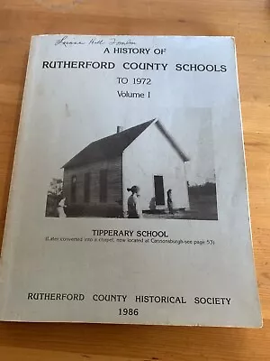 A History Of Rutherford County Schools 1986 Murfreesboro Tennessee Tipperary • $39.99