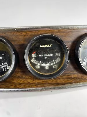 Vintage RAC Auto Racing Oil Water Amp Gauge Cluster Untested • $49.99