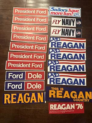 19 Vintage Bumper Sticker Lot 1970s FLY NAVY Reagan Ford Dole Sailors Have More • $9.99