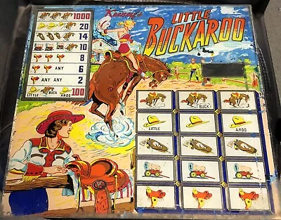 $225 • Buy Vintage Slot Machine Glass - KEENEY'S  Little Buckaroo 