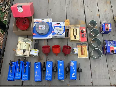 Lot Of Lenox Arbors & Hole Saws Other Misc. Hole Saws & Starter Bits-35 Pieces • $130