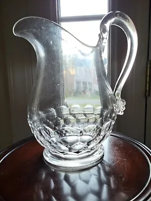 $35 • Buy Large Antique EAPG New York Partial Honeycomb Glass Pitcher Circa 1880