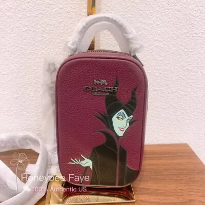NWT Coach Disney X Coach Eva Phone Crossbody With Maleficent Motif CC327 • $199