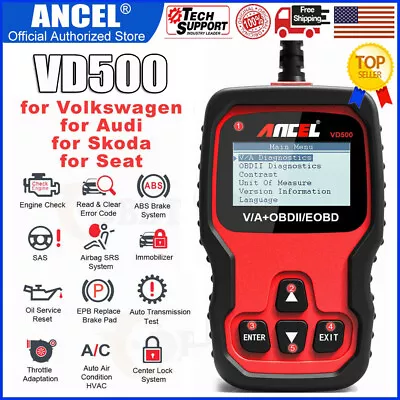 For VW Audi Skoda OBD2 Car Code Reader Scanner EPB TPS SRS ABS Diagnostic Tool • $44.99