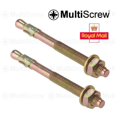 £10.95 • Buy M6 M8 M10 M12 M16 M20 Through Anchor Wall Bolts Masonry Sleeve Throughbolt Wedge