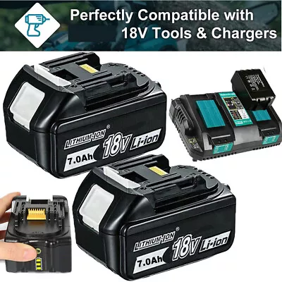 UK For Makita 18V 7.0Ah LXT Li-ion Battery BL1830 BL1840 BL1850 BL1860 & Charger • £37.95