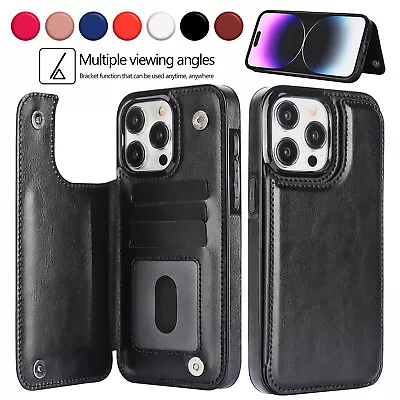 Leather Card Holder Wallet Phone Case For IPhone 15 Pro Max 14 13 12 11 XS XR 87 • $14.61