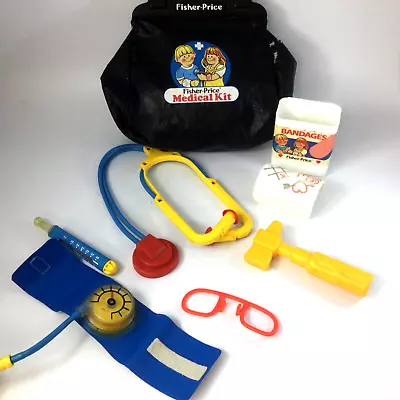 Vintage Fisher Price Doctor's Bag Medical Kit Set Of 8 • $12.60