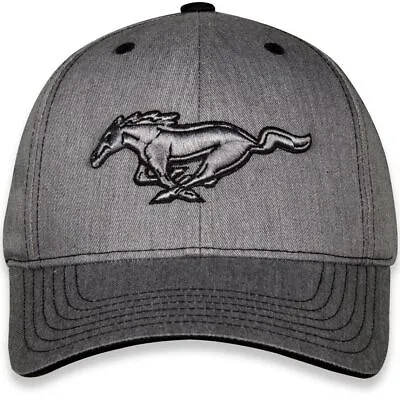 Mustang Running Horse Heather Grey Hat * Stylish Ford Cap * Ships FREE To The US • $22
