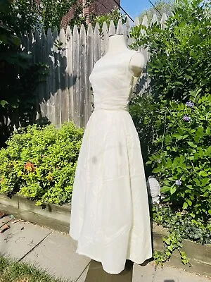 Vtg 50s 60s Mad Men Grace Kelly Tulle Chiffon Gown Maxi Wedding Prom Dress L 40 • $229.99
