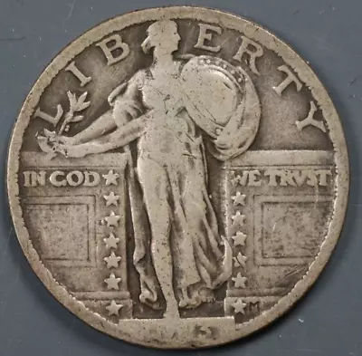 1923 25C Standing Liberty Silver QUARTER DOLLAR US TYPE COIN Q180 • $7.99