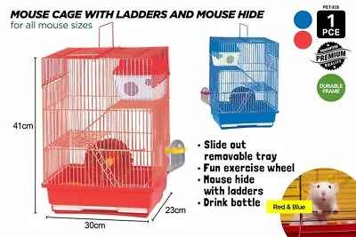 $29.95 • Buy 3 Layer Hamster Cage Mouse Castle Habitat Mice House Wheel Ladder Bottle AU