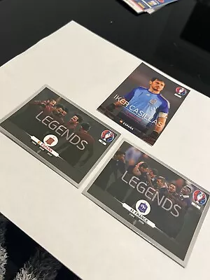 UEFA Euro 2016 Adrenalyn XL Iker Casillas & Spain & France Legends Cards Mint • £2.50