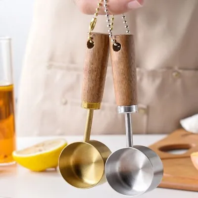 Measuring Cups And Spoons Set With Wooden Handle Kitchen Utensils Household⭐ • £3.13