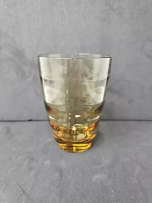 Single Vintage Libbey Golden Ripple Beverage Glasses Wave Tumblers Amber Retro • $1.99