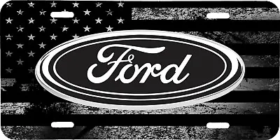 Gray Black American Distressed Flag Ford Vehicle License Plate Truck Auto Tag • $19.95