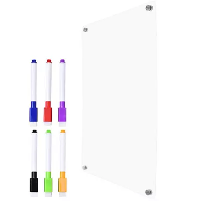  Acrylic Board Dry Erase Calendar Fridge Magnetic Whiteboard Pen Clear Household • £10.61