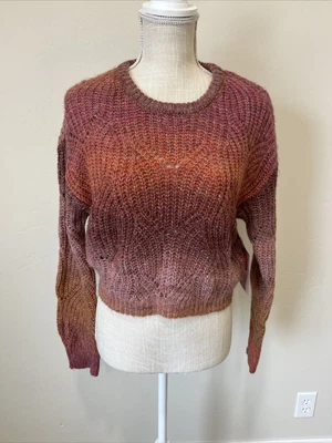$8 • Buy New W/ Tags Rewind Red Orange Pink Ombre Sweater Size Small Crop