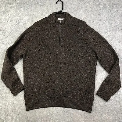 Enzo Mantovani 1/4 Zip Sweater Mens Medium Wool Knit Pullover FLAW • $15.70