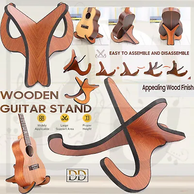 Guitar Wooden Stand Holder Bracket Shelf Mount Acoustic Ukulele Violin Mandolin • £4.99