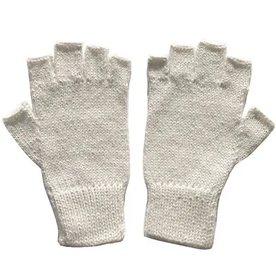 Alpaca Fingerless Gloves - Off-White (S) • $24.99
