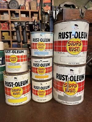 Vintage 1967 72 79 Rust-Oleum Lemon Yellow Marlin Blue Aluminum… Paint Can • $20