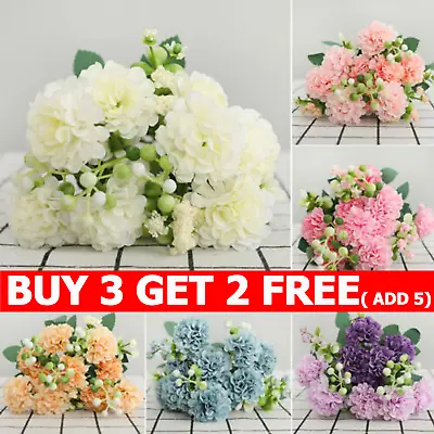 £1.89 • Buy 10 Heads Wedding Artificial Silk Hydrangea Posy Flower Bouquet Home Party Decor